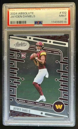 2024 Absolute Jayden Daniels Rookies RC Rookie #102 Commanders PSA 9