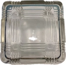 Vintage Hazel-Atlas Glass Criss Cross Square Refrigerator Dish with Lid Storage 