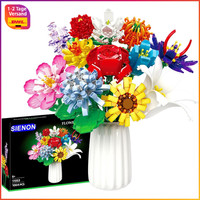 Blumenstrauß Bausatz 1064 Teile 12 Arten Bausteine Spielzeug Dekoration Geschenk