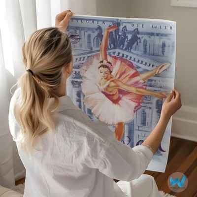 Elegant Ballerina Wall Art Poster - Vintage Moscow Ballet Decor | eBay