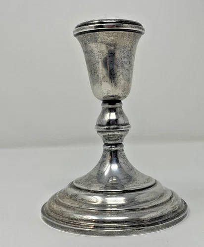 Lunt Weighted Sterling Silver Candlestick Holder 4 3/4" Tall, 043, FREE SHIPPING