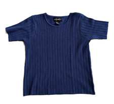 WOMANS SHORT SLEEVE SWEATER BLUE