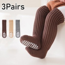 3 Pairs of Baby Knee Length Anti Slip Warm Socks for Boys Girls Floor Crawlin