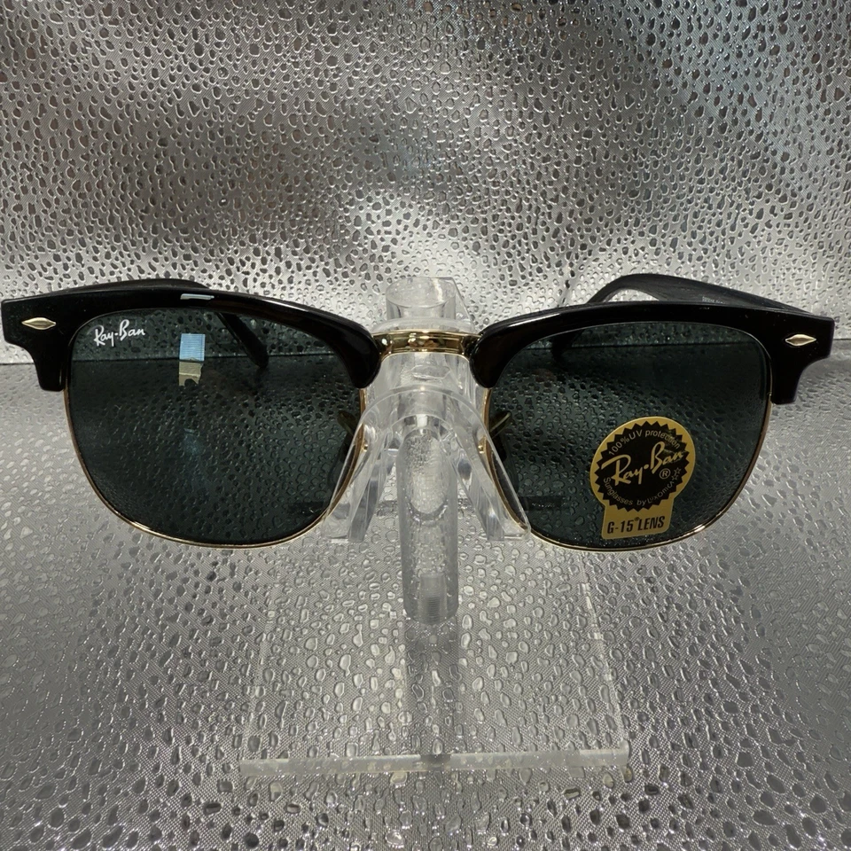 Occhiali da sole Ray-Ban RB3016 Clubmaster unisex montatura classica quadrata lenti nere - Immagine 2 di 4