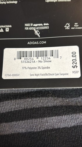 New Adidas Socks Women’s 6 Pair Multicolored Superlite No Show Athletic Casual - Picture 10 of 11