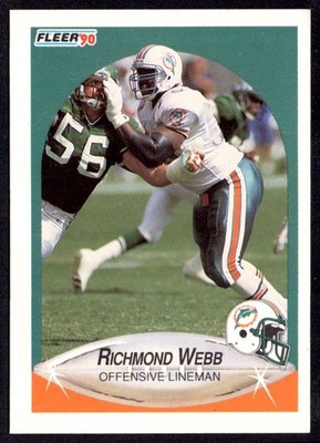 1990 Fleer Richmond Webb Rookie Miami Dolphins #U-81