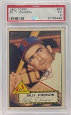 1952 Topps #83 Billy Johnson PSA 5 EX CARDINALS GRADED