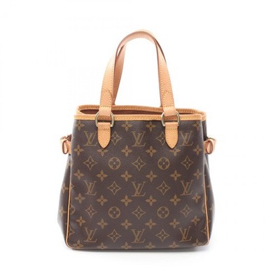 Louis Vuitton Batignolles Handbag Canvas Leather Monogram Brown
