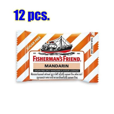 12 x Fisherman's Friend Spicy Mandarin Flavor Lozenges Sugar Free Sore Throat