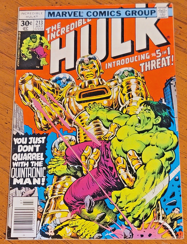 UNGLAUBLICHER HULK #213 (Marvel: 1977) Ernie Chan Quintronic Man FN+ (6,5)