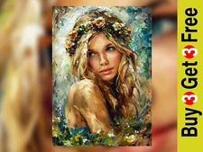 Ethereal Portrait Art 5"x7" Print on Matte Paper | Vibrant Woman Watercolor Art