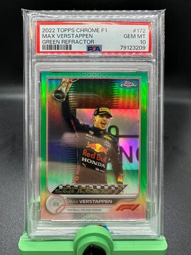 Max Verstappen 2022-23 Topps Chrome F1 Green /99 #172 Oracle Red Bull PSA 10