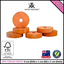 6PK Cedar Rings Insect Moth Insect Repellent Mould Odours FSC Certified Wood AU