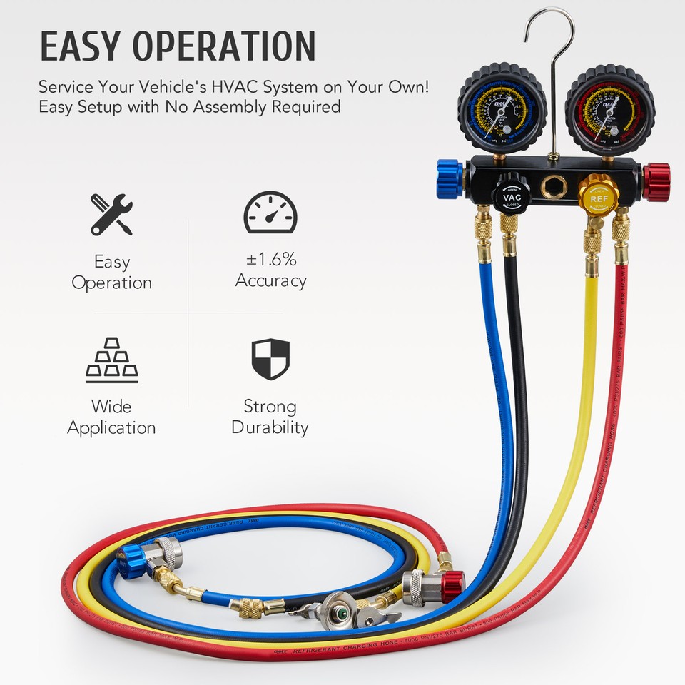 OMT AC Manifold Gauge Set HVAC A/C R410a R22 R134a Air Refrigeration