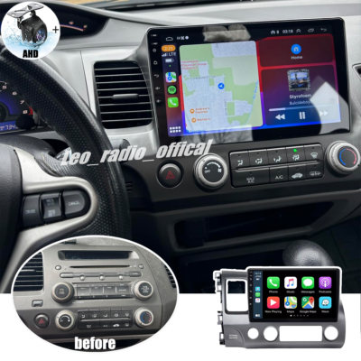 For Honda Civic 2006-2011 Apple CarPlay Android 15 Car Stereo