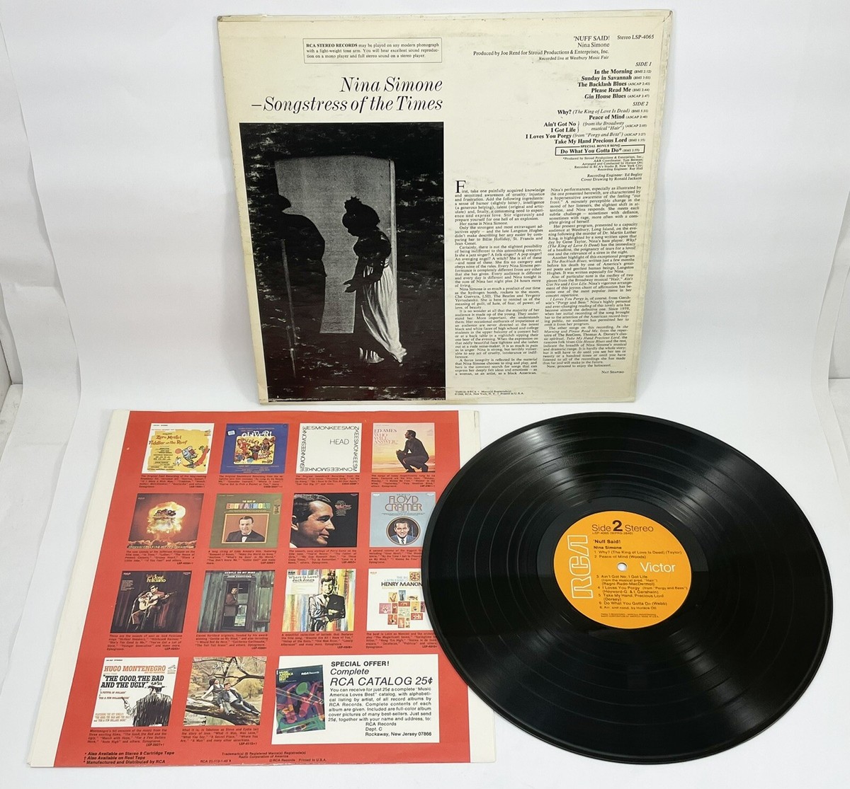 NINA SIMONE 'NUFF SAID! Vinyl VG+ Audio VG+ LP 1968 Record RCA LSP