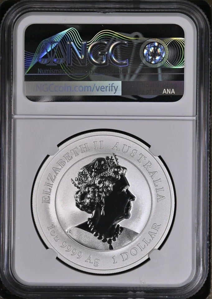 2022 1 Oz Silver $1 Australia LUNAR YEAR OF THE TIGER NGC MS70 Coin. - Image 2 of 4