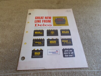 VTG 1965 DELCO BATTERY AD BROUCHURE CEERTIFICATE TRACTOR MARINE COMMERCIAL AUTO