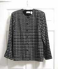 Women's Beautiful Sparkly Warm Alfred Dunner SZ 14 Button Down Lined Blazer