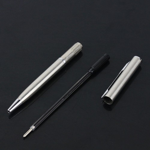 Mini Pocket-size Ballpoint Pen Metal Rotating Small Portable Oil Black Cute Pen - Picture 3 of 12