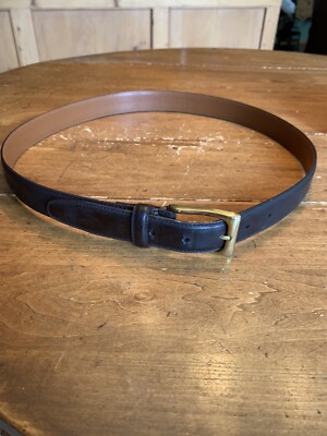 green emerald velvet dress Alden Belt with Brass or Nickel Buckle (Tan Calf) – The Alden Shop main image 1