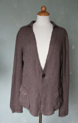 S. Milton Cardigan Strickjacke Feinstrick beige hellbraun langarm edel 38 M