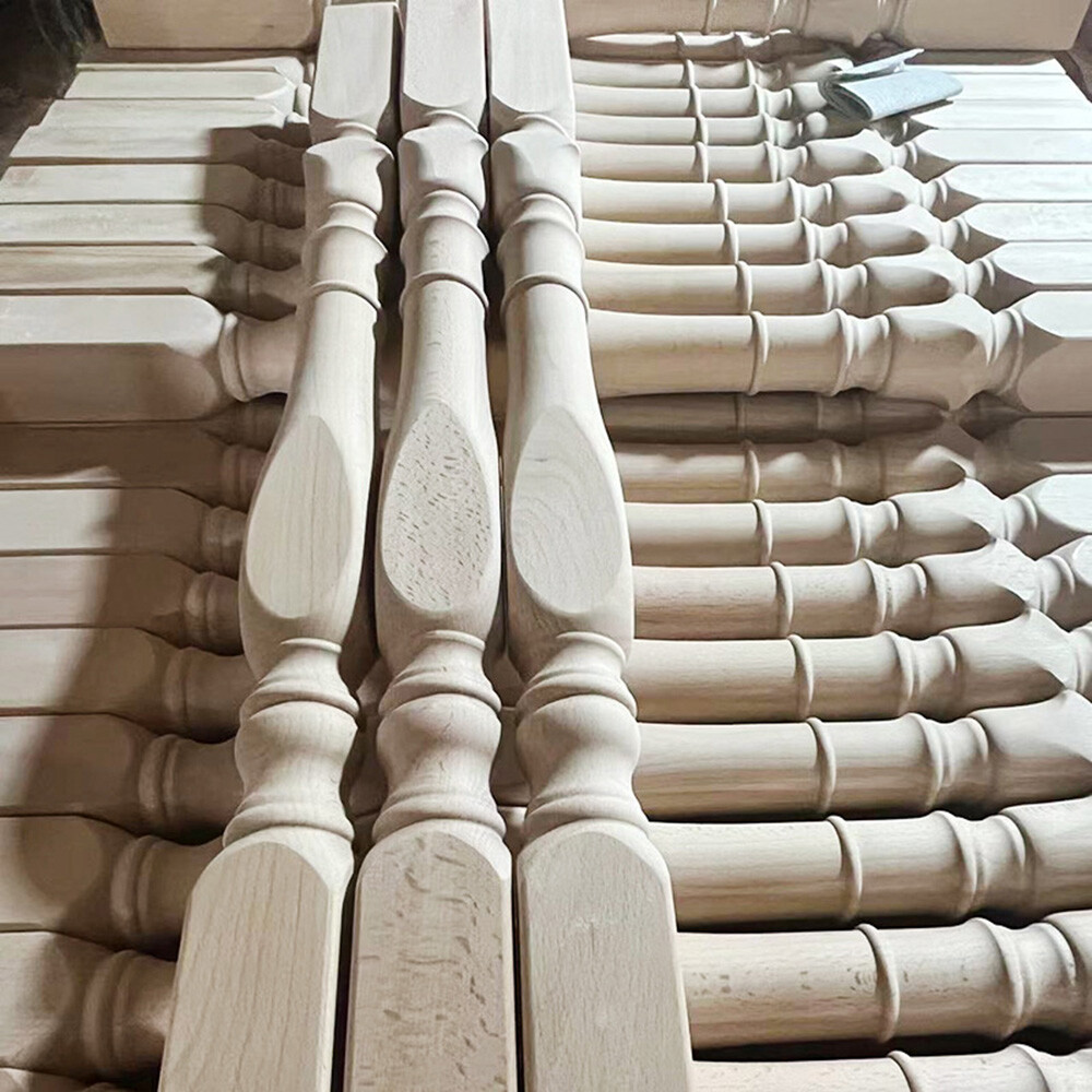 1/5/10 pcs 90cm Solid Wooden Stair Spindles Beech Classic Antique Stair