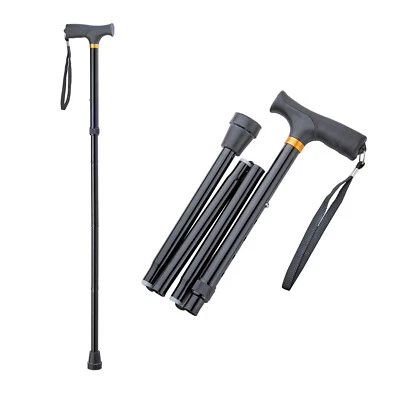 2er Set Weinberger Gehhilfe Schwarz Krückstock Aluminium Gehstock Faltbar - Bild 1 von 4