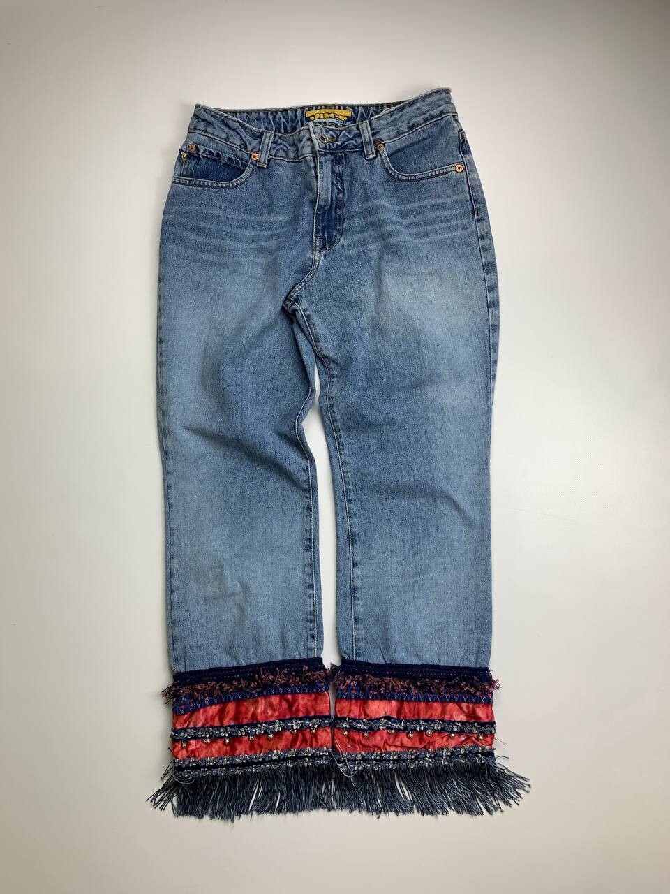 Vintage jnco girlie stuff flair jeans 90s Made in USA sz 9 for womens flare wide
