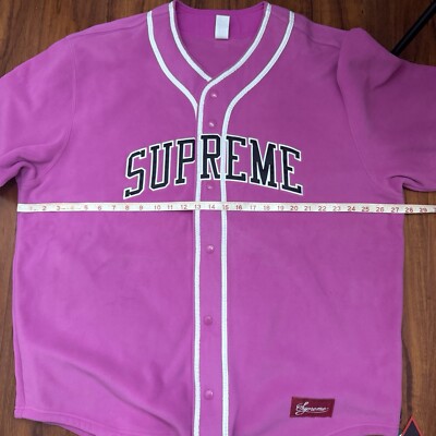 Supreme Polartec Baseball Jersey Pink Size XXL | eBay