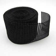 Soft And Flexible Black Imitation Rhinestone Ribbon Trimming Mesh - 1 Yard
