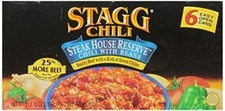 Stagg Chili Steakhouse Reserve Chili with Beans 15oz 6 Pack