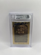 Jocko Conlan Signed 1981-89 Hall Of Fame Metallic Plaque Card Beckett Auto