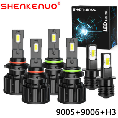 For Pontiac Bonneville 1987-1991 6X 6500K Headlight Hi/Lo + Fog Light Bulbs Kit