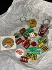 Vintage Lot Coca Cola Miniatures - Bottles, Dice, Key Chains, Pins, Full Crates