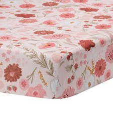 Bedtime Originals Flower Power Floral/Strawberry Baby Fitted Crib/Toddler Sheet
