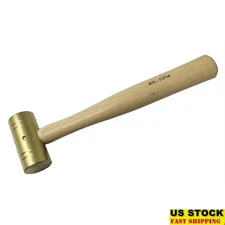 16 oz Brass Ball Pein Hammer Hickory Handle Non Sparking Solid Head Garage Tool