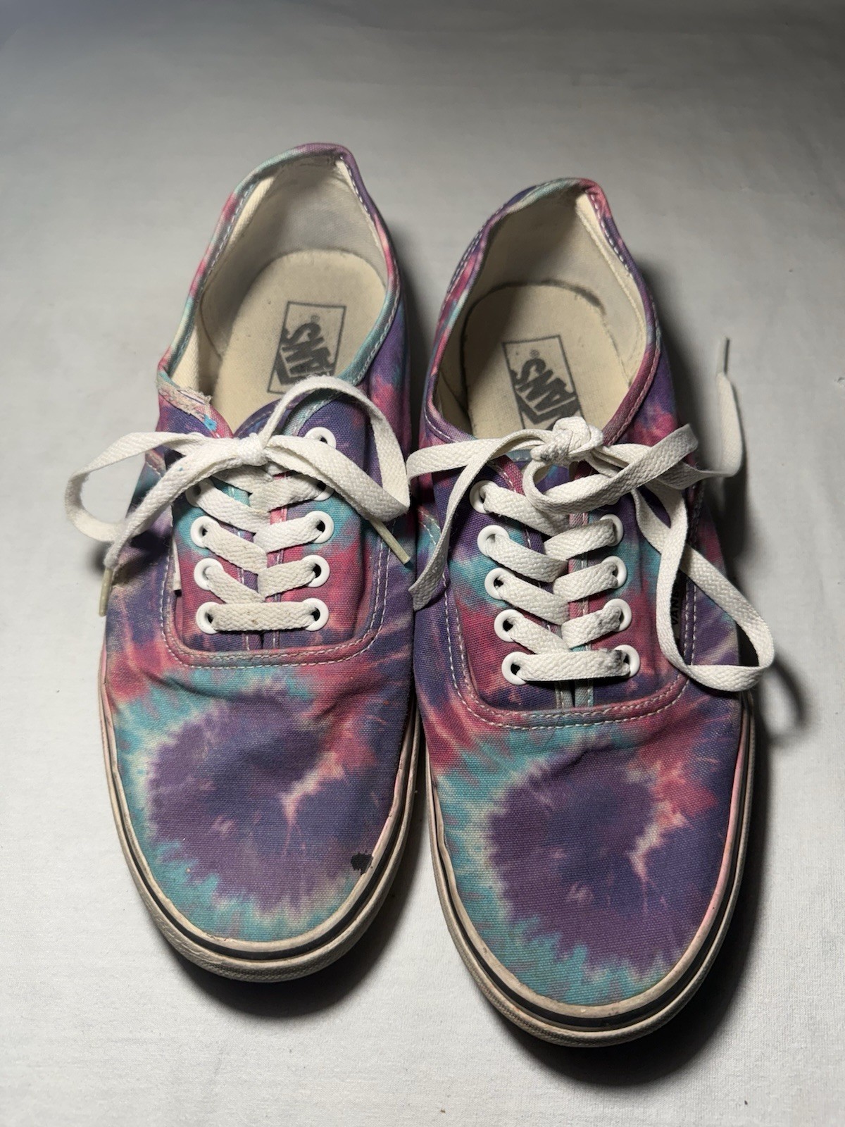 Vans Authentic Skate Shoe Size 9.5 Trippy Tie Dye Art Rare Vintage Women’s 11