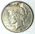 1926 D $1 Peace Silver US One Dollar Denver AU