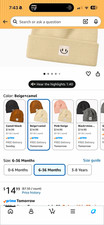 Baby Knit Beanie Hats 3-Pack Beige Camel Blac...