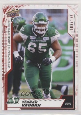 2020 Upper Deck CFL Red 109/165 Terran Vaughn #158 gd1