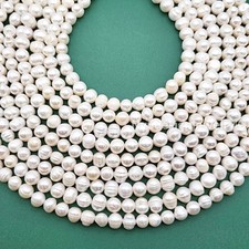8mm Freshwater Pearl Bead Grade AA Natural Genuine Cream White Freshwater Pearl