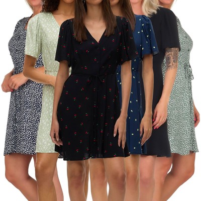 Vero Moda Damen Kleid Damenkleid Minikleid Mini Sommerkleid Kurzarmkleid VMAlba
