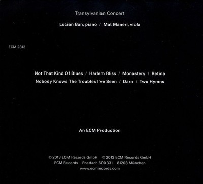 LUCIAN BAN/MAT MANERI - TRANSYLVANIAN CONCERT NEW CD