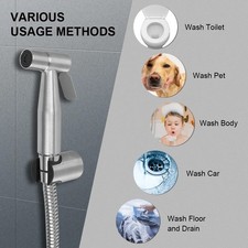 Toilet Shattaf Adapter Hose Bidet Spray Stainless Steel Handheld Shower Head US