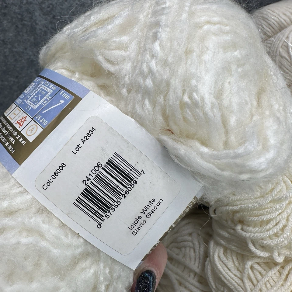 Lote de 24 madejas de hilo bolas e hilo texturizado marfil lana mezcla algodón itinerante Foto 4 de 4