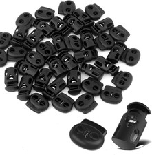 40Pcs Plastic Cord Locks End Spring Stopper,Paracord Toggle Stopper Clasp, Elast