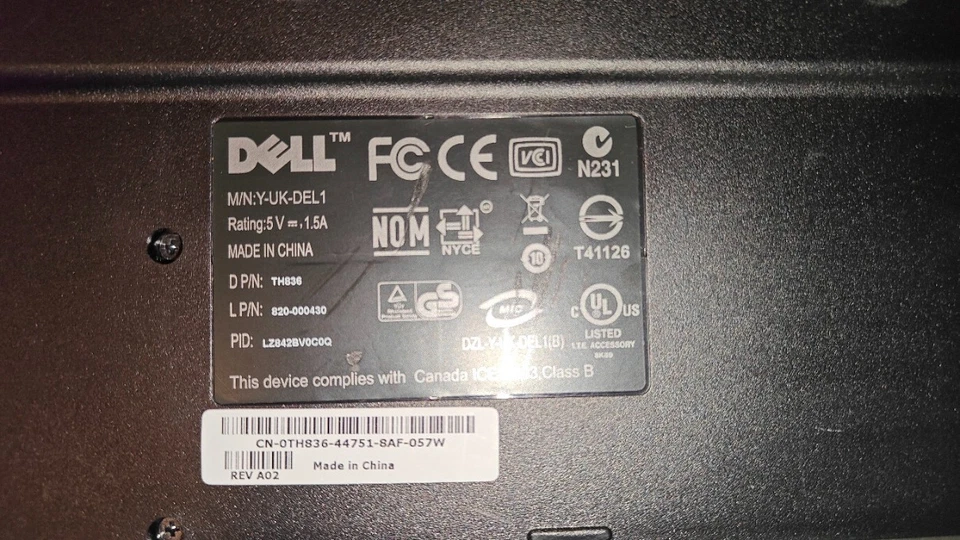Dell Multimedia Keyboard Y-UK-DEL1 - 2 Port USB Wired - Tested - Image 4 of 4