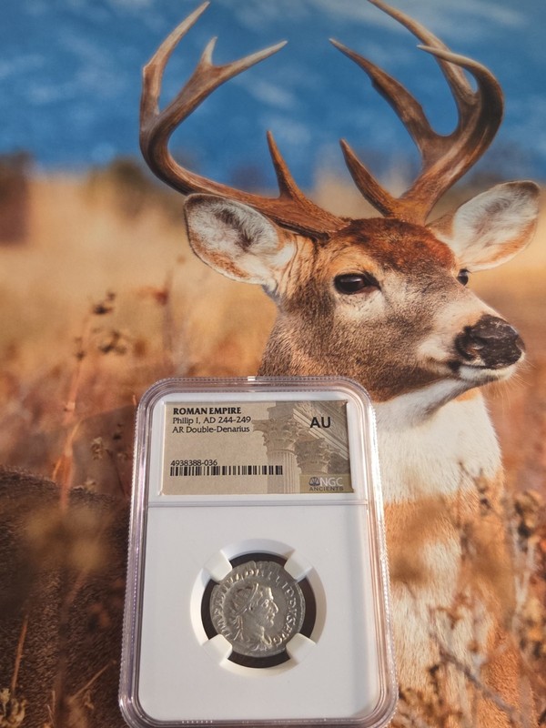 Philip The 1st. AD 244-249 AR DOUBLE DENARIUS SILVER NGC HIGH GRADE ANCIENT...