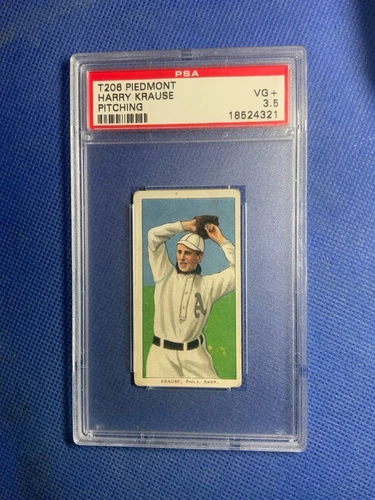 1909-11 T206 Harry Krause PSA 3.5 Pitching Piedmont 350